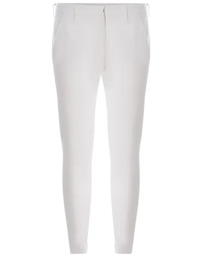 Dondup Trousers  Gaubert Made In Poplin In Bianco