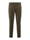 Dondup Belt Loop Casual Pants In Verde Militare