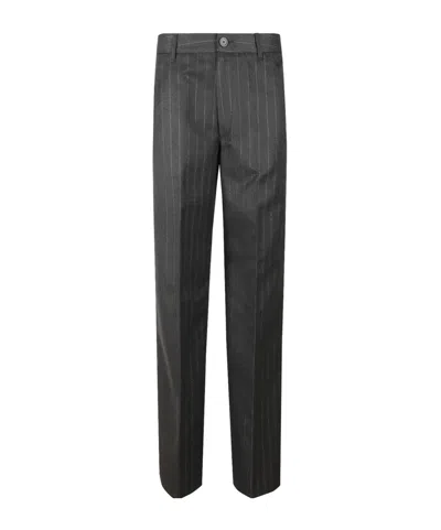 Dondup Pinstripe Trousers In Gray