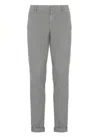 Dondup Straight Leg Trousers Rolled Cuffs In Gray