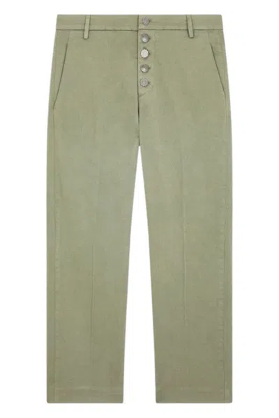 Dondup Trousers Green In Multi