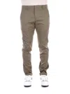 Dondup Men's Gaubert - Slim-fit Gabardine Trousers In Verde Blu E Verdi