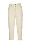 Dondup High-waisted Ice Trousers With Rolled Cuffs In White