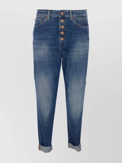 Dondup Trousers Loose Fit Rolled Cuffs In Blue