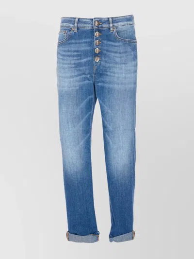 Dondup Trousers Loose Fit Rolled Cuffs In Blue
