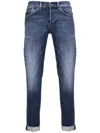 Dondup Denim Trousers With Belt Loops And Contrast Stitching In Multicolor