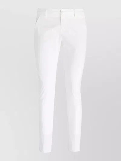 Dondup Trousers Straight Cut Belt Loops And Pockets In White