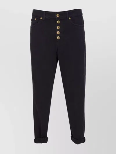 Dondup Button-fastening Logo-plaque Jeans In Black