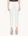 Dondup Bessie Loose Trousers In Bull Cotton In Bianco Chiari E Naturali