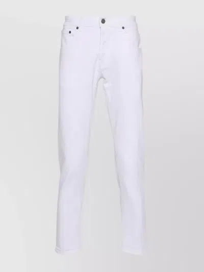 Dondup Trousers With Belt Loops And Five Pockets In White