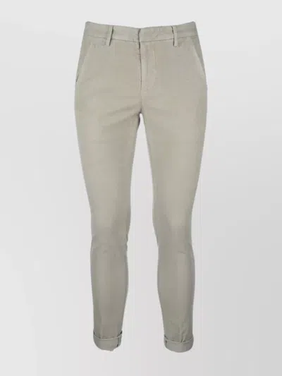 Dondup Trousers With Belt Loops And Pockets In Silver