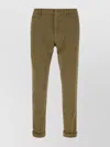 Dondup Trousers With Belt Loops And Rolled Cuffs In Green