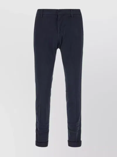 Dondup Trousers With Cuffed Hem And Front Crease In Blue