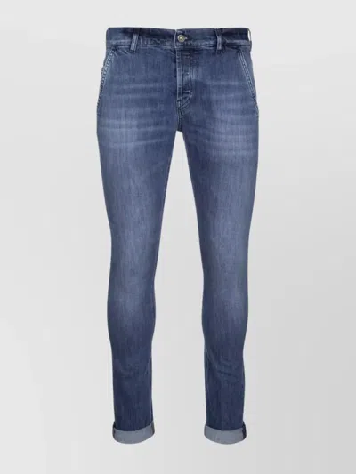 Dondup Trousers With Pockets And Belt Loops In Blue