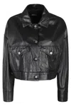 Dondup Long-sleeved Leather Jacket