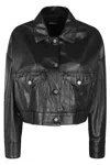 Dondup Long-sleeved Leather Jacket