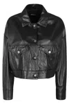 Dondup Long-sleeved Leather Jacket