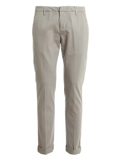 Dondup Turn-cuff Logo-detail Pants In Neutral
