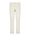 Dondup Straight Trousers With Rolled Cuffs And Pockets In Metallic