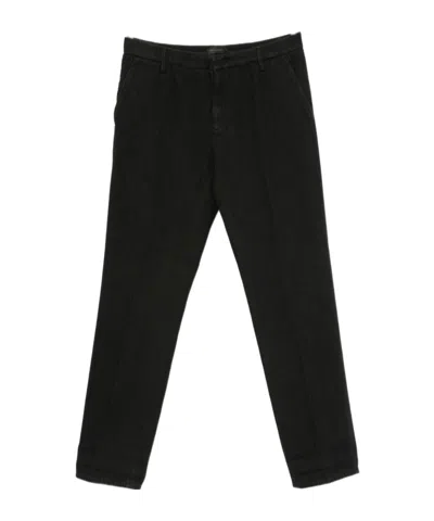 Dondup Turn-up Trim Straight-leg Jeans In Black
