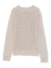 Dondup Open-knit Turtle-neck Sweater With Textured Pattern In Neutral