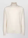 Dondup Turtleneck Knitwear Sweaters Ribbed Finish In White