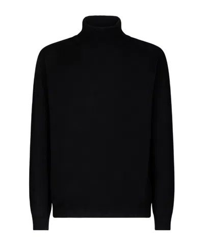 Dondup Turtleneck Sweaters Ribbed Cuffs In Black