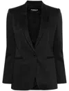 Dondup Twill Cotton-blend Blazer In Black