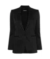 Dondup Twill Cotton-blend Blazer In Black