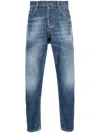 Dondup Distressed Five-pocket Jeans Belt Loops In Blue