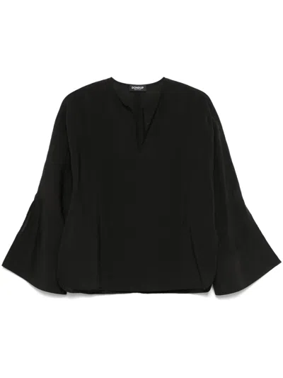 Dondup V-neck Blouse In Black