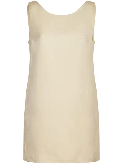 Dondup V-neck Short Dress In Bianco