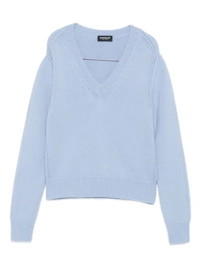 Dondup V-neck Sweater In Blue