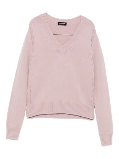 Dondup V-neck Sweater In Pink