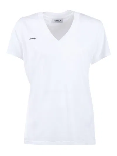 Dondup V Neck Sweater In White