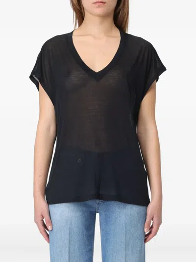 Dondup V-neck T-shirt In Black