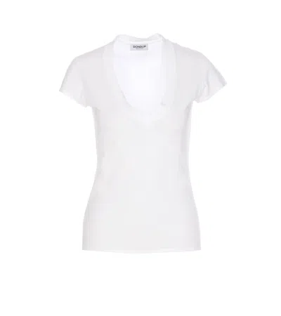 Dondup V T-shirt In Bianco