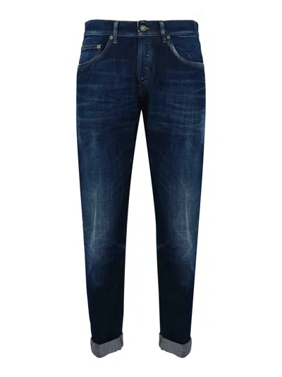 Dondup Straight Icon Jeans In Cotton Denim In Blue