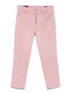 Dondup Logo Patch Denim Trousers In Nude & Neutrals