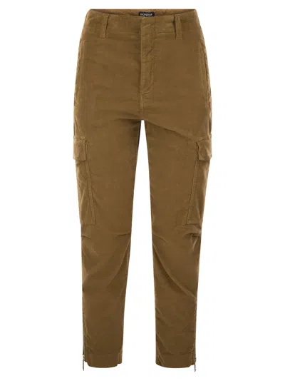 Dondup Velvet Cargo Pants - Eve In Brown