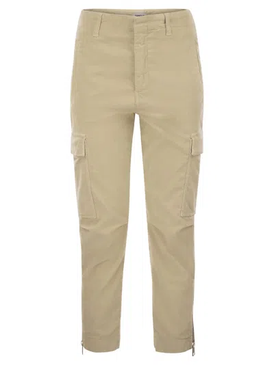 Dondup Velvet Cargo Pants - Eve In Beige