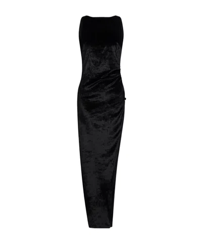 Dondup Ruched Ring-detail Maxi Dress In Black