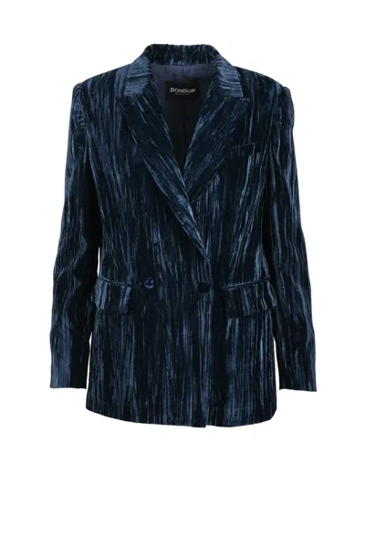 Dondup Velvet Jacket - Multicolor In Blue