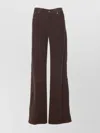 Dondup Velvet Wide Leg Trousers With 5 Pockets
