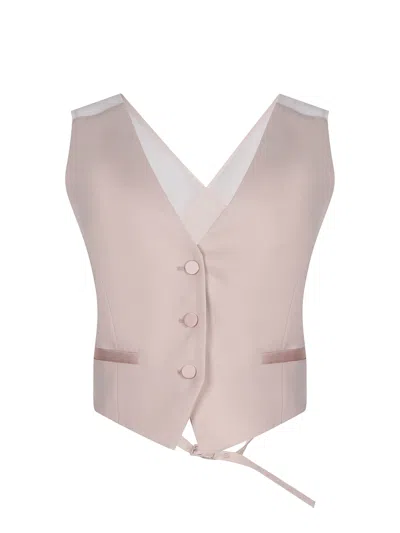 Dondup V-neck Vest In Pink