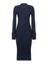 Dondup Ribbed Midi Dress In Blue