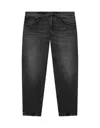 Dondup Vintage Black Wash Carrot Fit Jeans In Animal Print