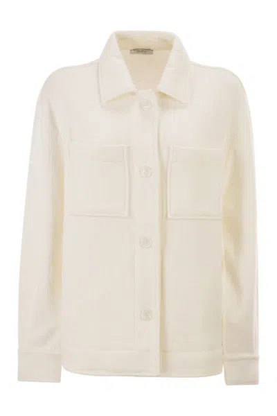 Dondup Viscose Blend Shirt Jacket In White