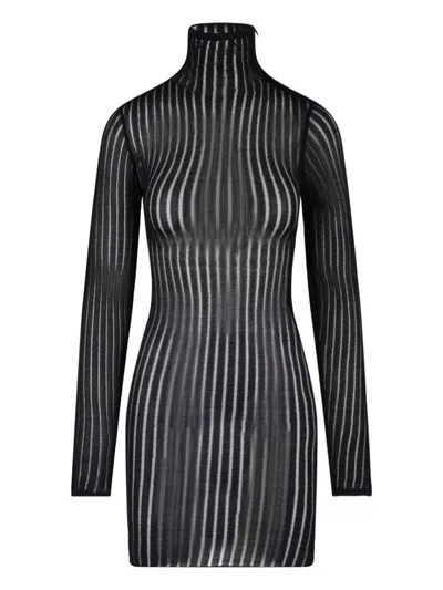 Dondup Viscose-blend Dress With Metal Accents In Multi