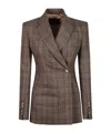 Dondup Check-pattern Double-breasted Jacket In Brown
